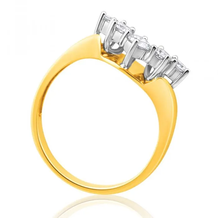 0.45 Carat Diamond Curved Eternity Ring in 18ct Yellow Gold