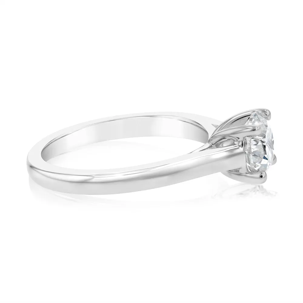 0.85 Carat Solitaire Diamond Ring in 18ct White Gold