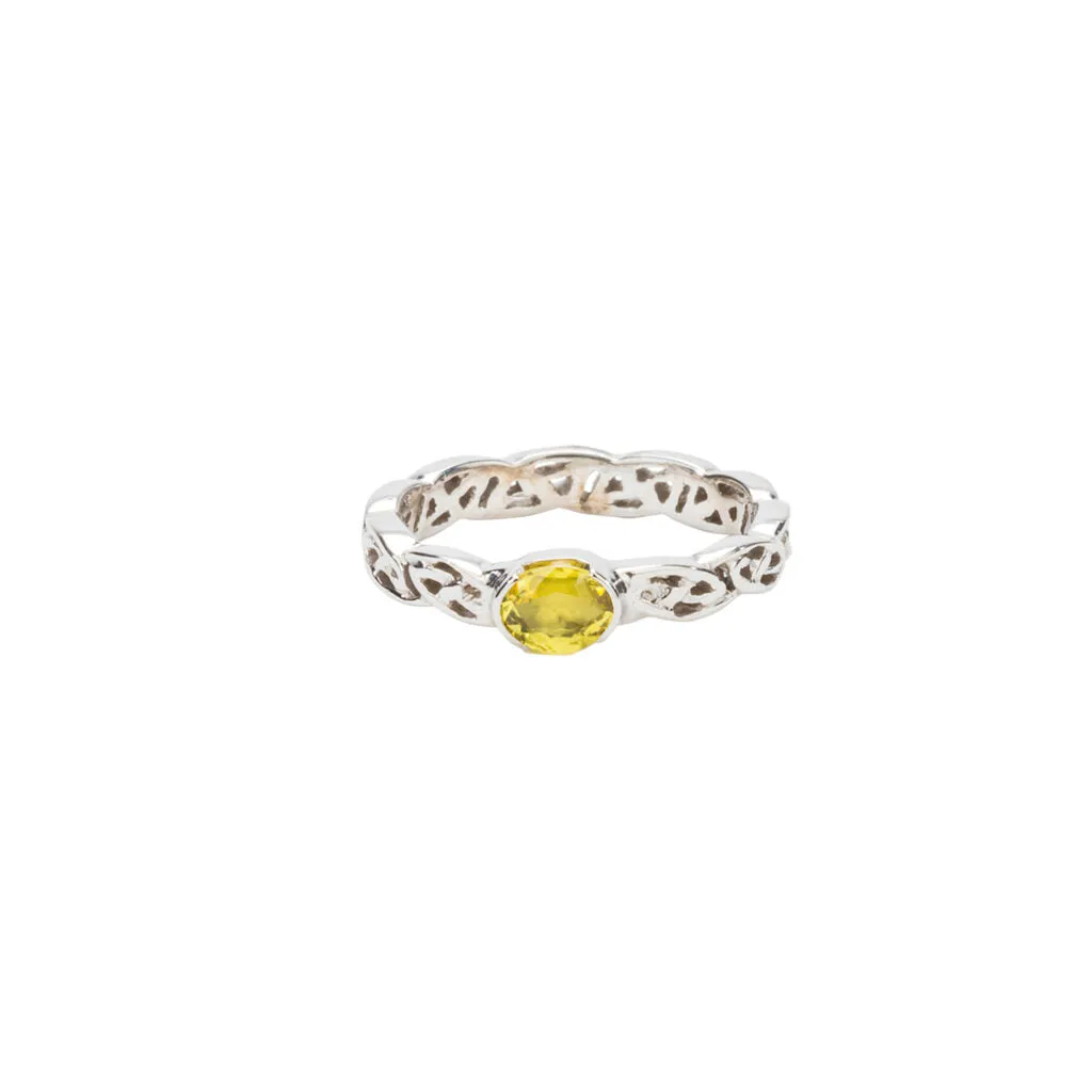 10k White Gold with Yellow Sapphire 'Shin'  Ring