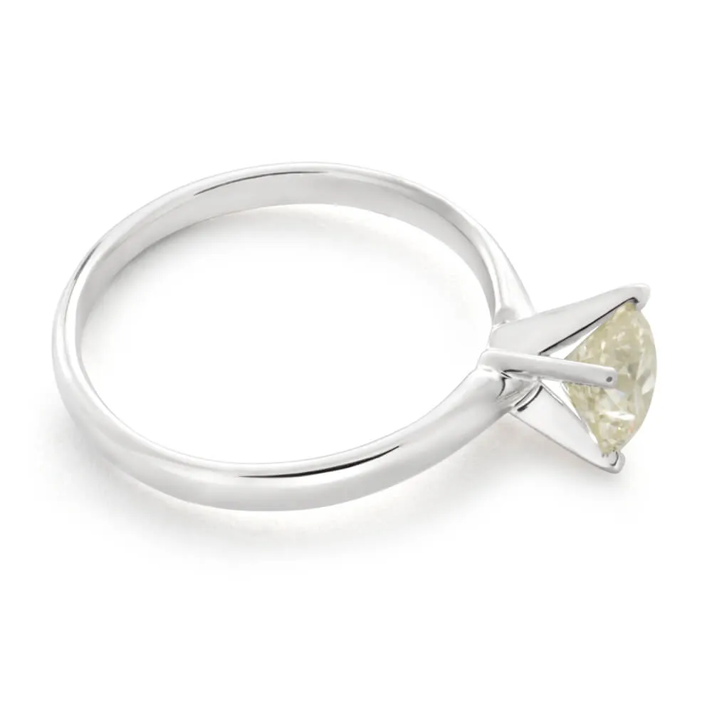 14ct White Gold Solitaire Ring With 1 Carat Brilliant Cut 4 Claw Set Diamond