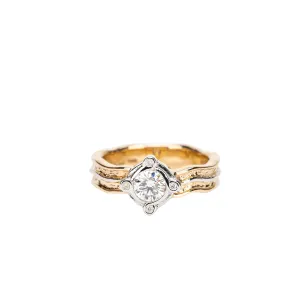 14k Yellow and White Gold Certified Lab Grown Diamond Rocks 'n Rivers  Ring