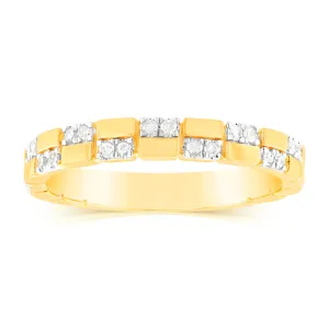 1/5 Carat Diamond Dress Ring in Gold Plated Sterling Silver