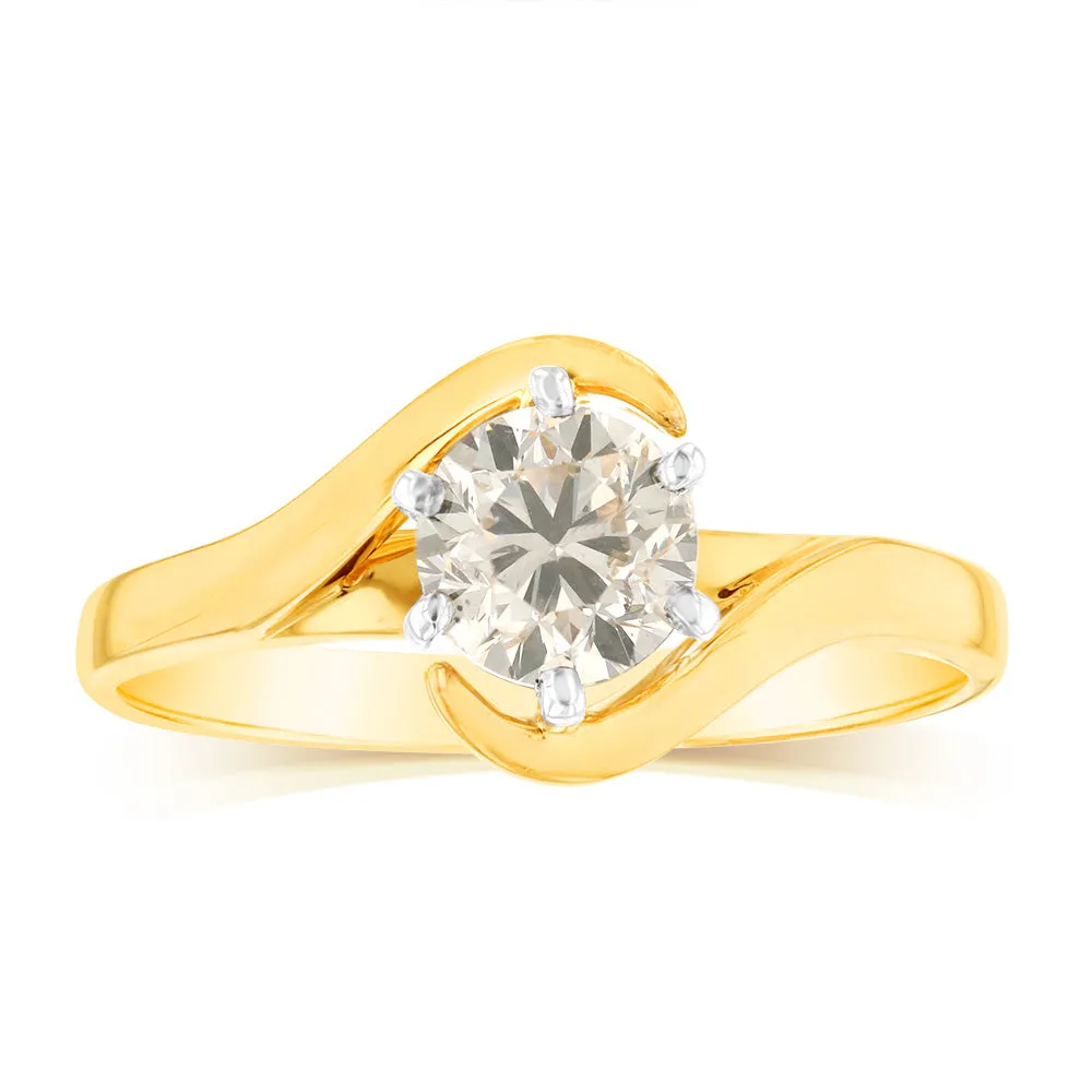 18ct Yellow Gold 1 Carat Australian Diamond Solitaire Ring