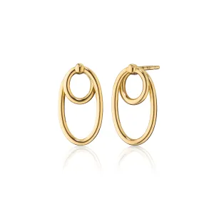 18k Gold Double Oval Infinity Earrings