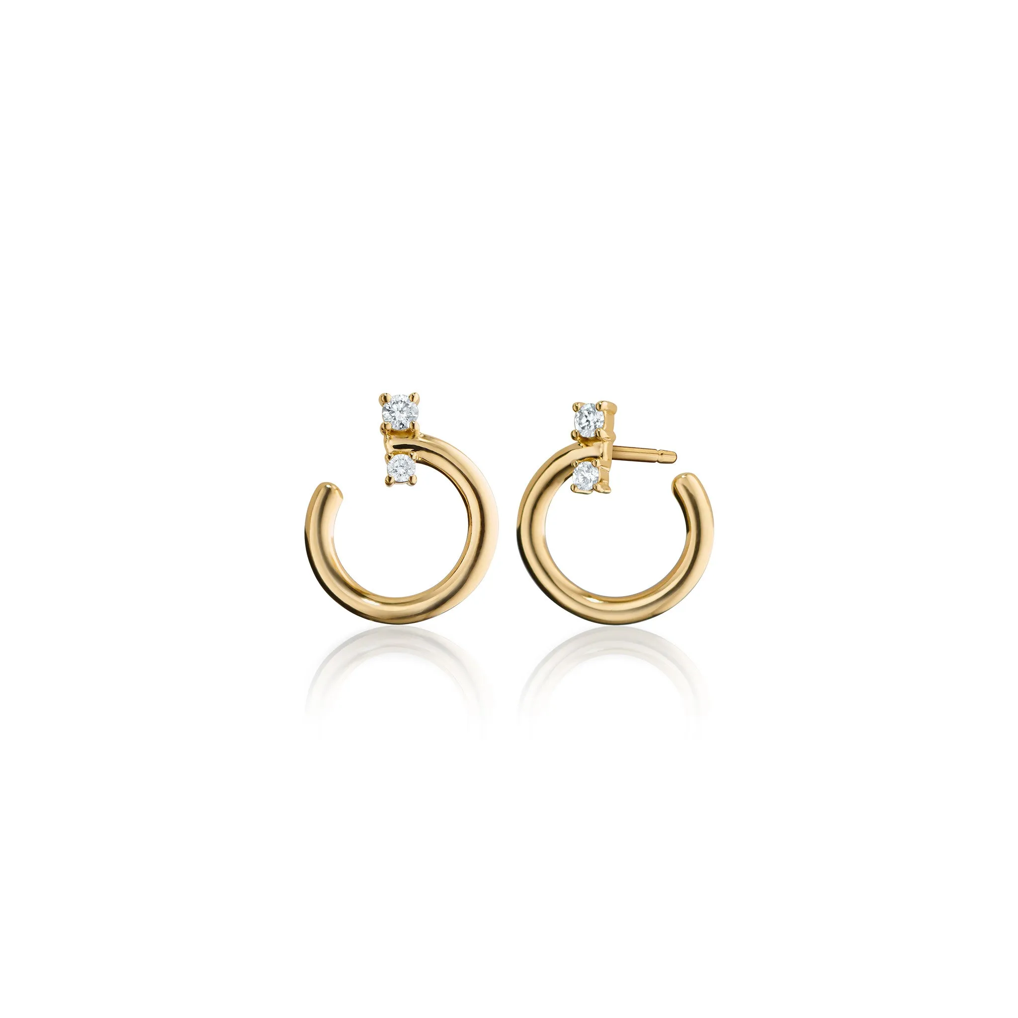18K Gold Small "Galaxy Wrap Hoop" Earring with Diamonds