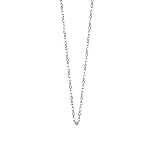 18K White Gold Oval Link Chain, 30"