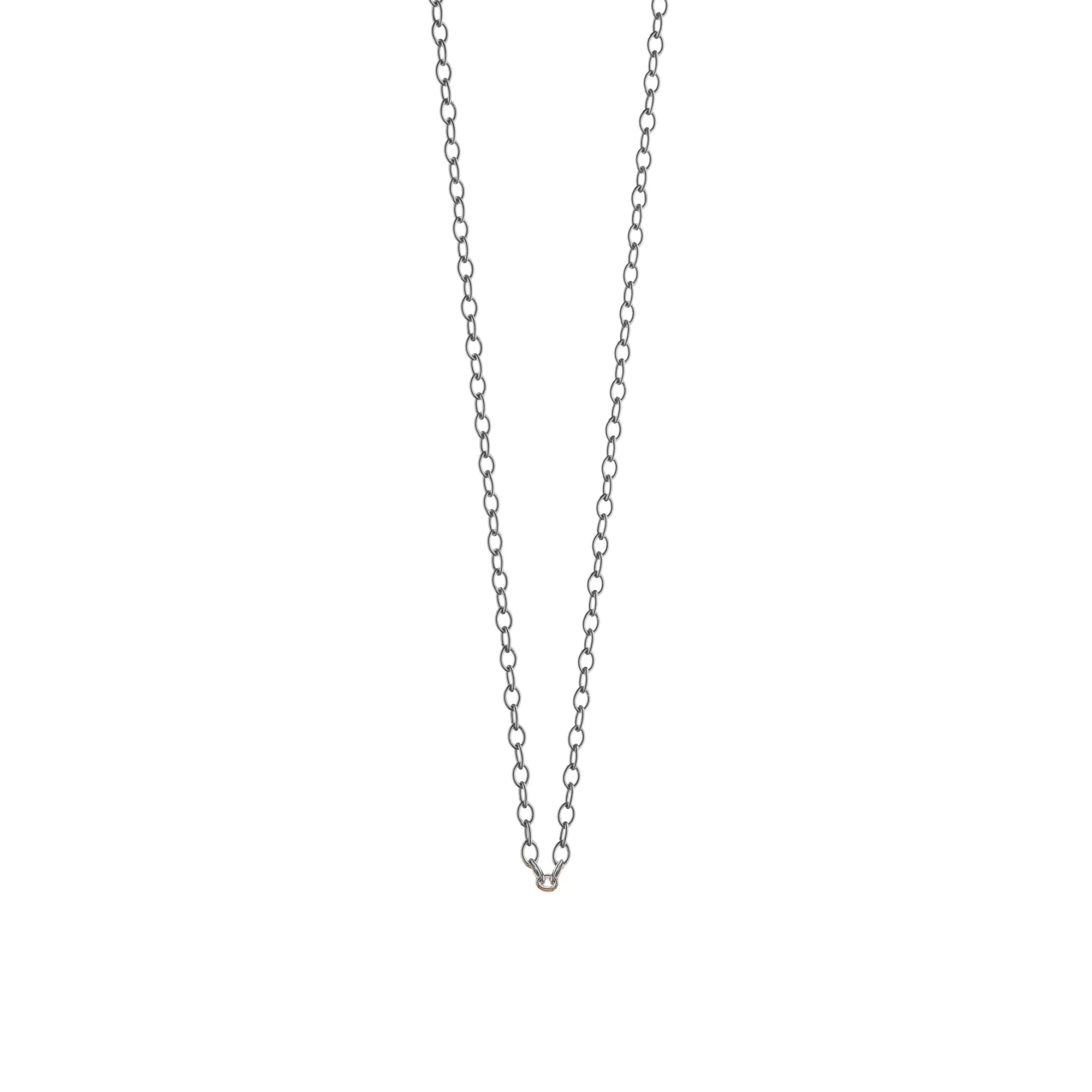 18K White Gold Oval Link Chain, 30"