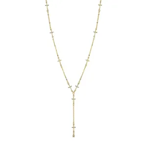1928 Jewelry Cross Chain Y Necklace 15"   3" Extender