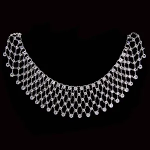 1928 Jewelry Round Vintage Austrian Crystal Bib Necklace 14"