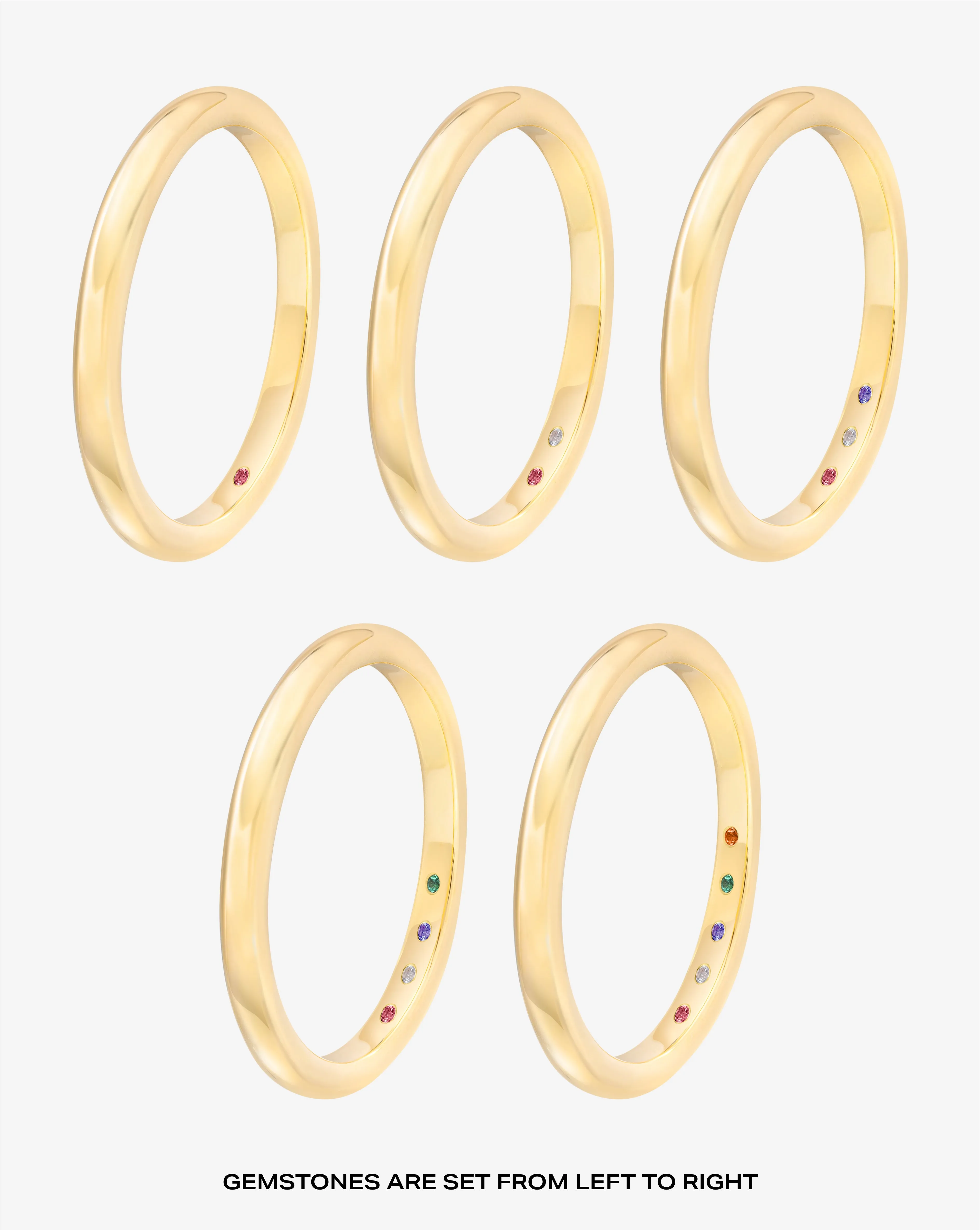 2 mm Cloud Band with Birthstone