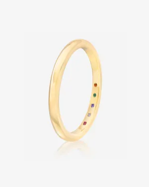2 mm Cloud Band with Birthstone