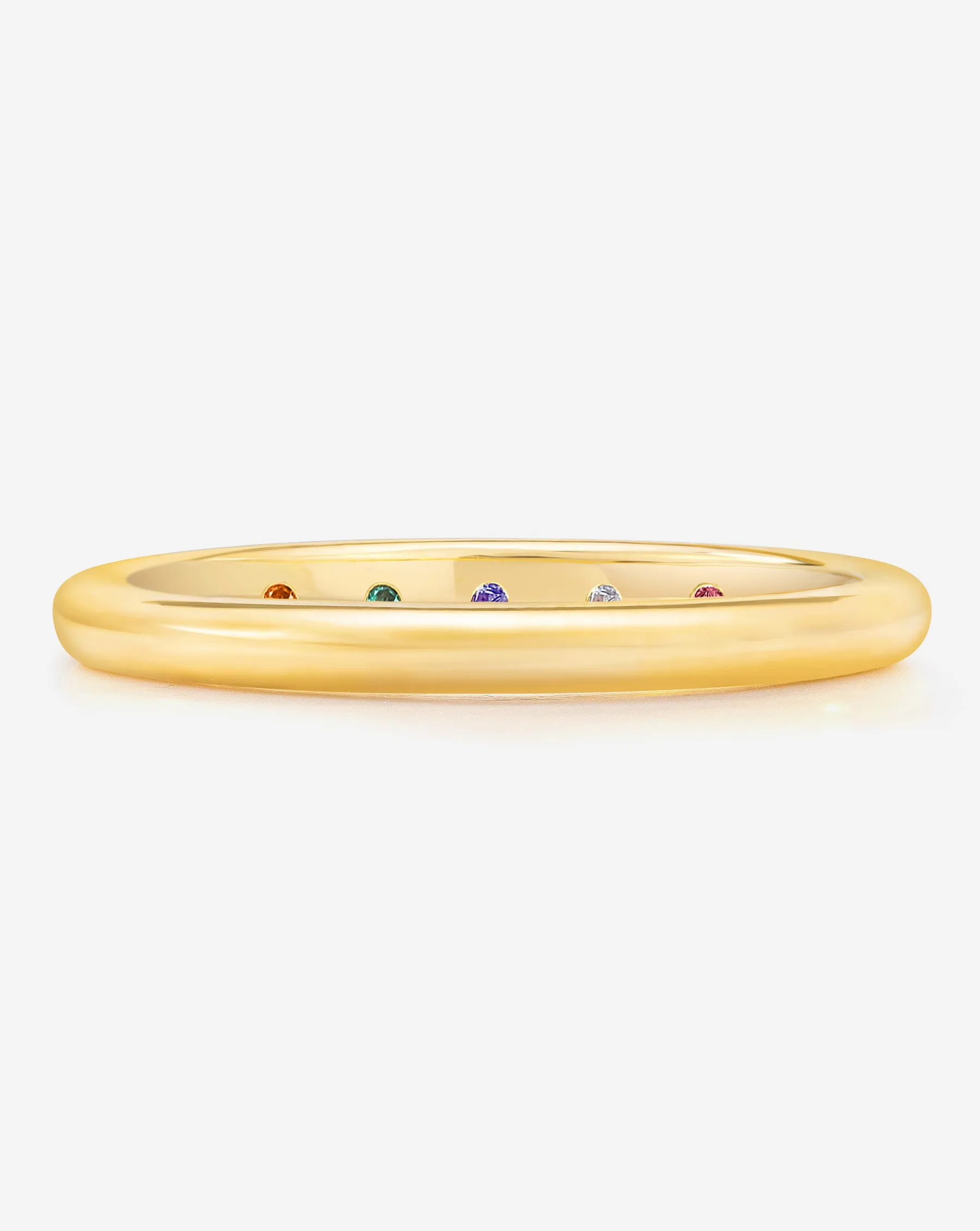 2 mm Cloud Band with Birthstone