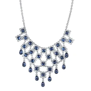 2028 Jewelry Blue Bib Necklace 15"   3" Extender