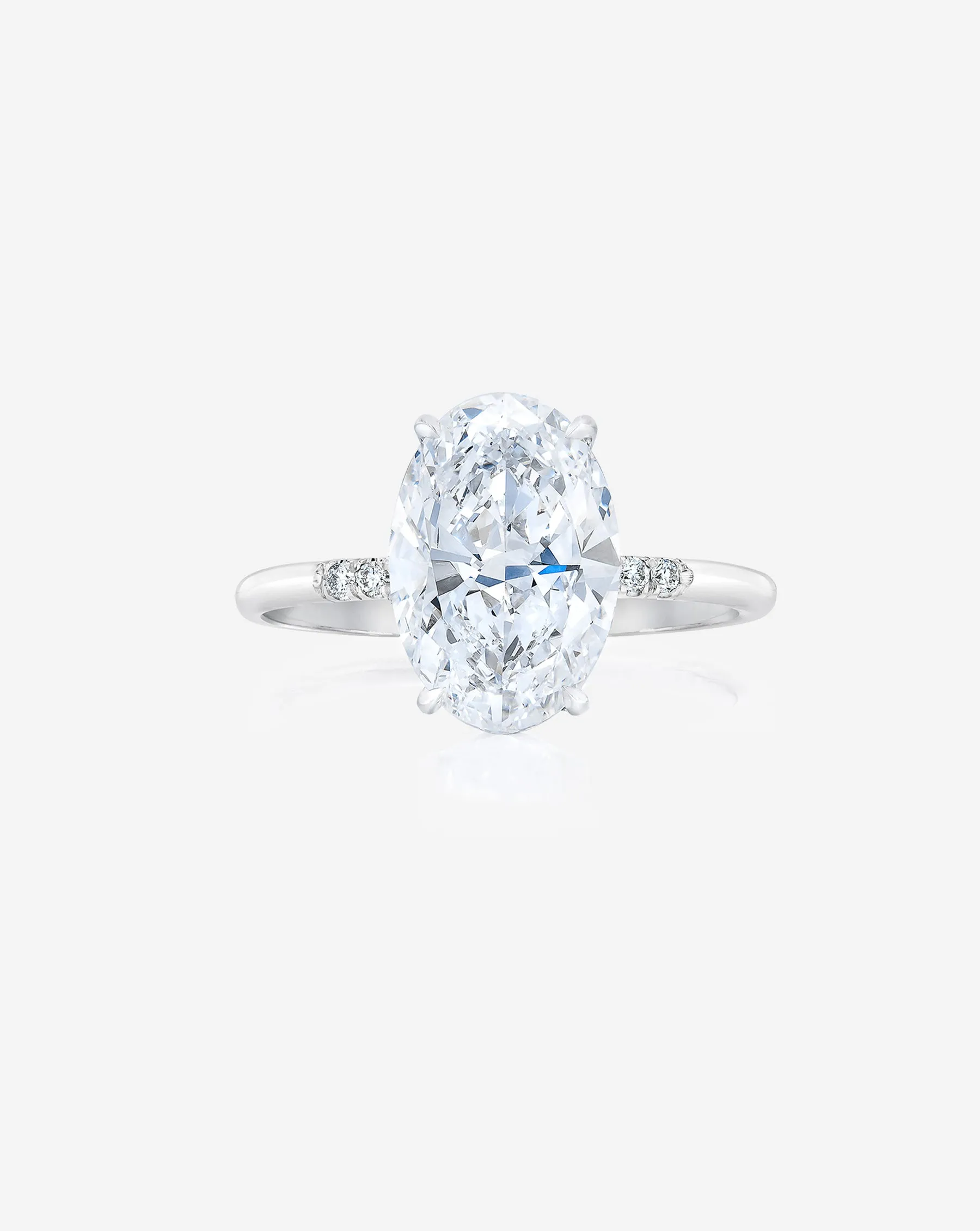 2.32 Lab Grown Oval Whisper Thin® Trio Hidden Halo