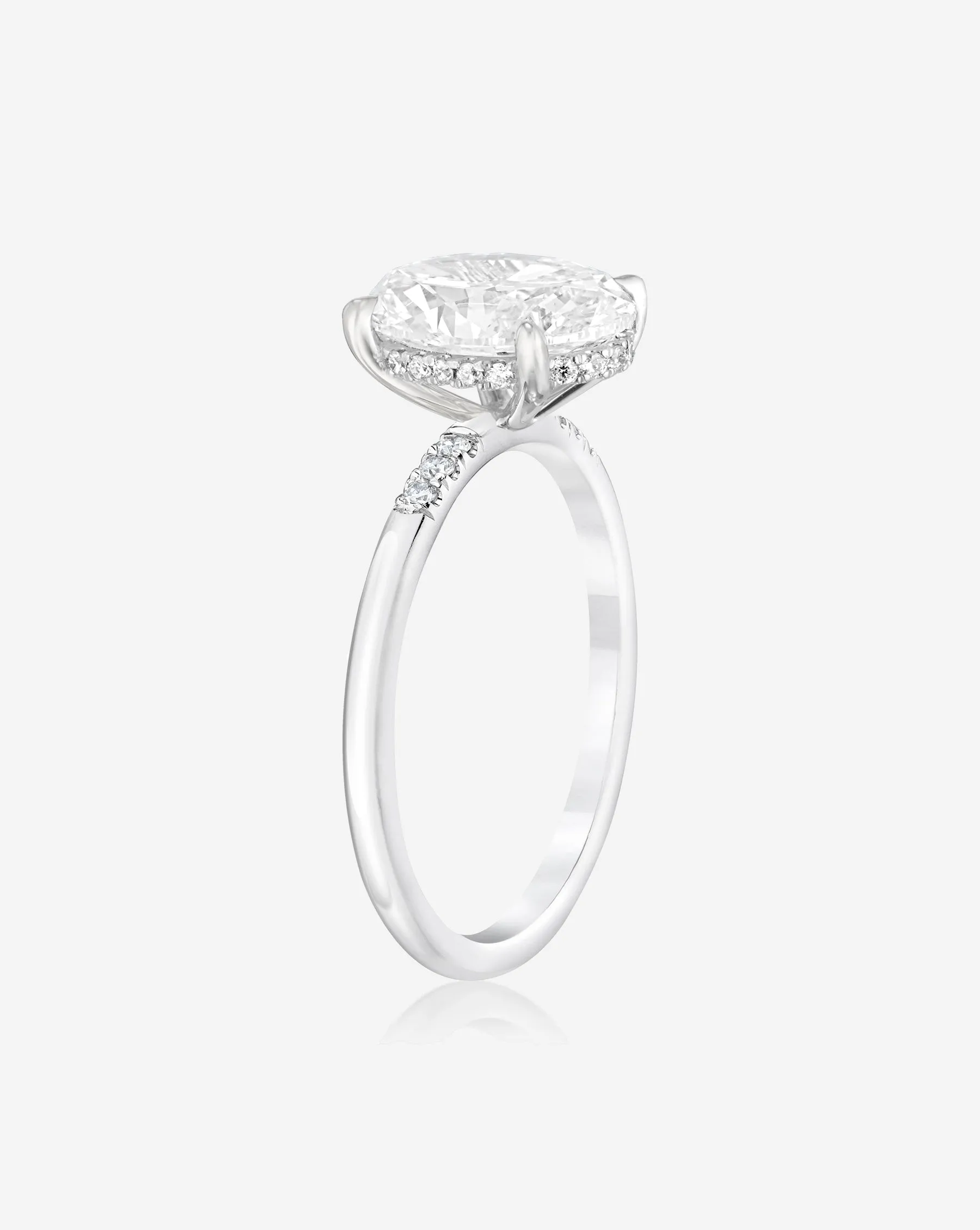 2.32 Lab Grown Oval Whisper Thin® Trio Hidden Halo