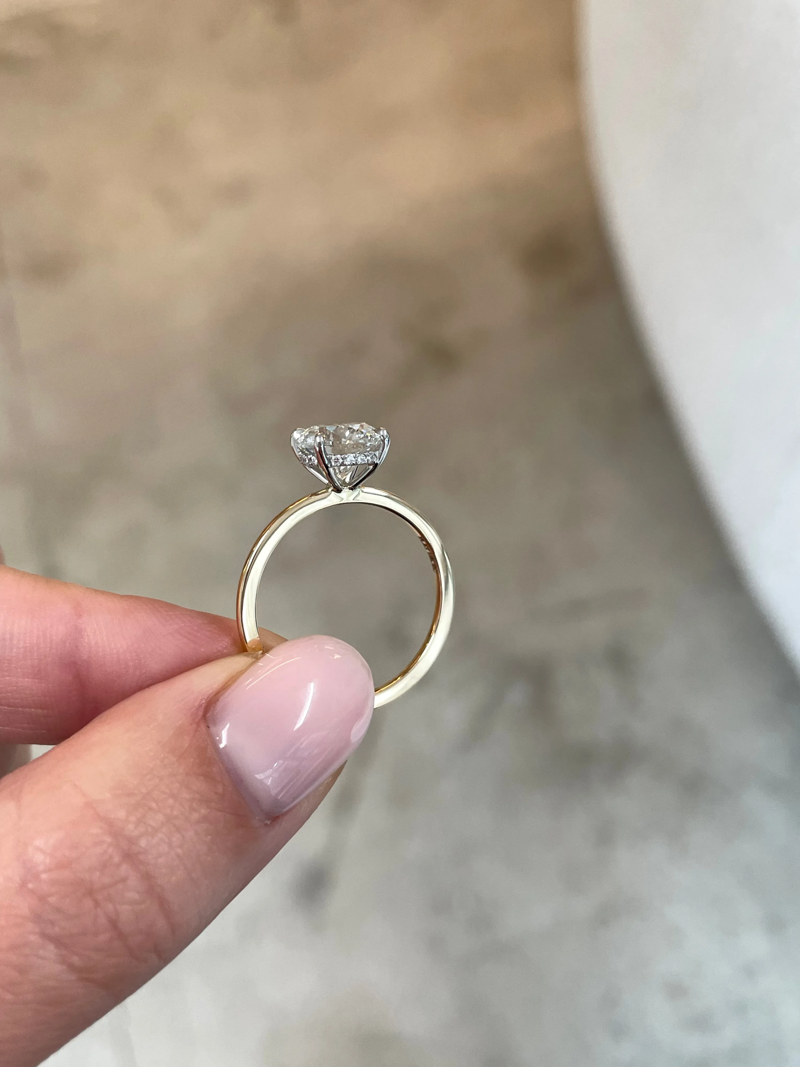 2.55 Lab Grown Round Brilliant Whisper Thin® Hidden Halo