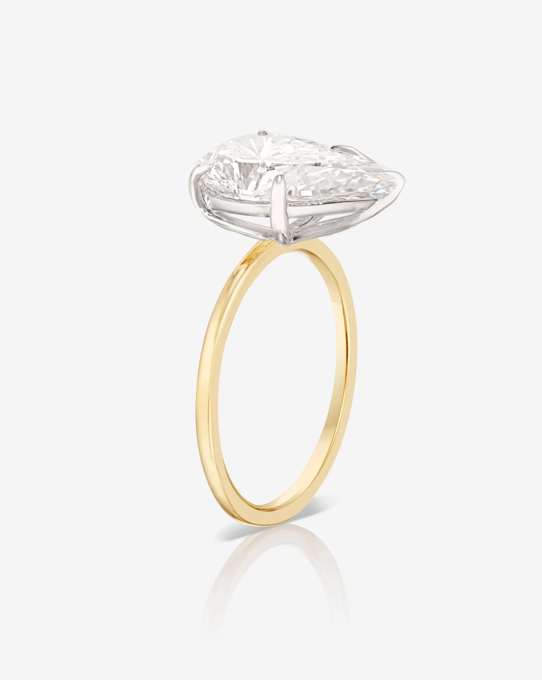 3.01 Lab Grown Pear Slanted Whisper Thin® Hidden Halo