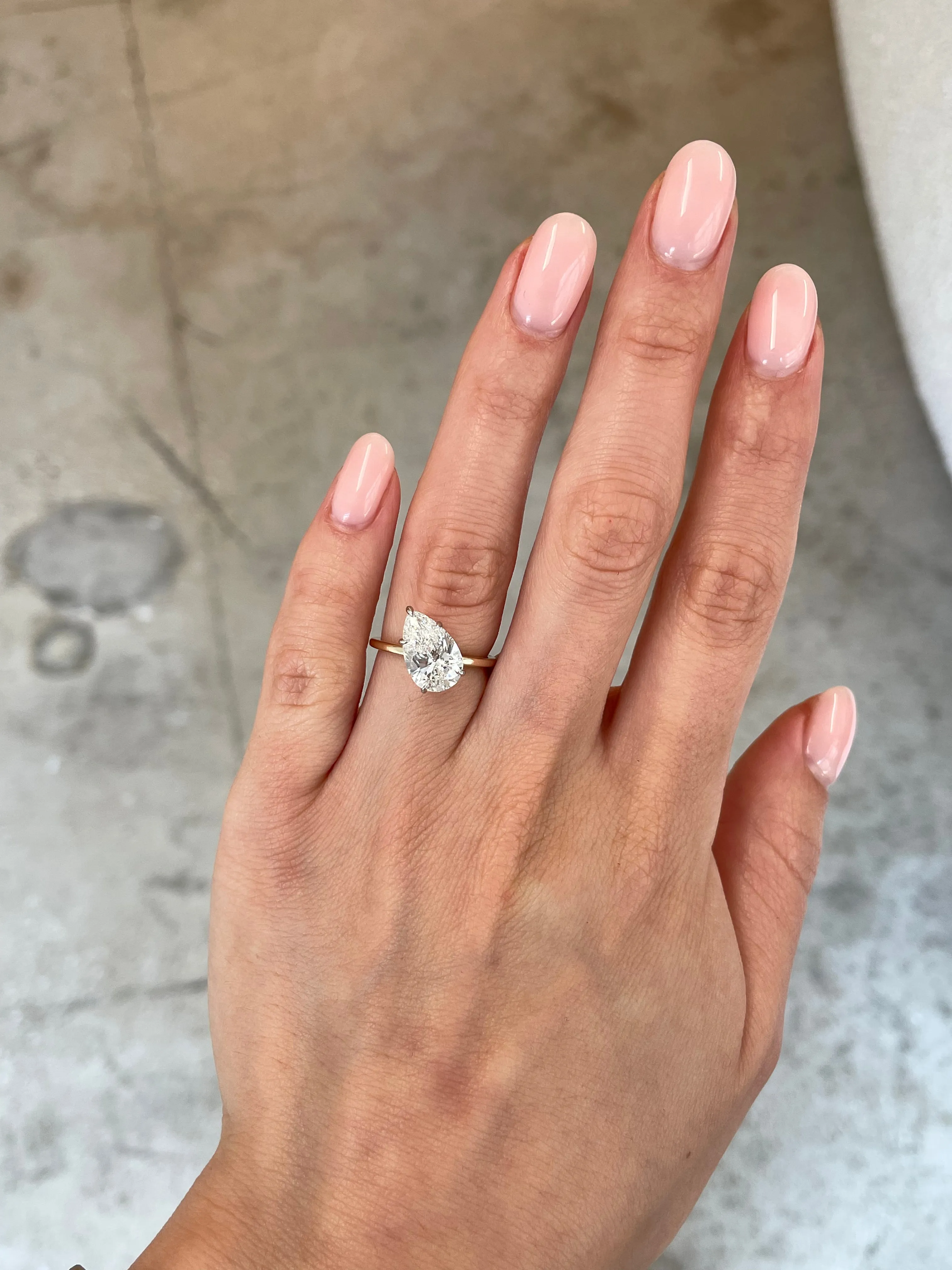 3.01 Lab Grown Pear Slanted Whisper Thin® Hidden Halo