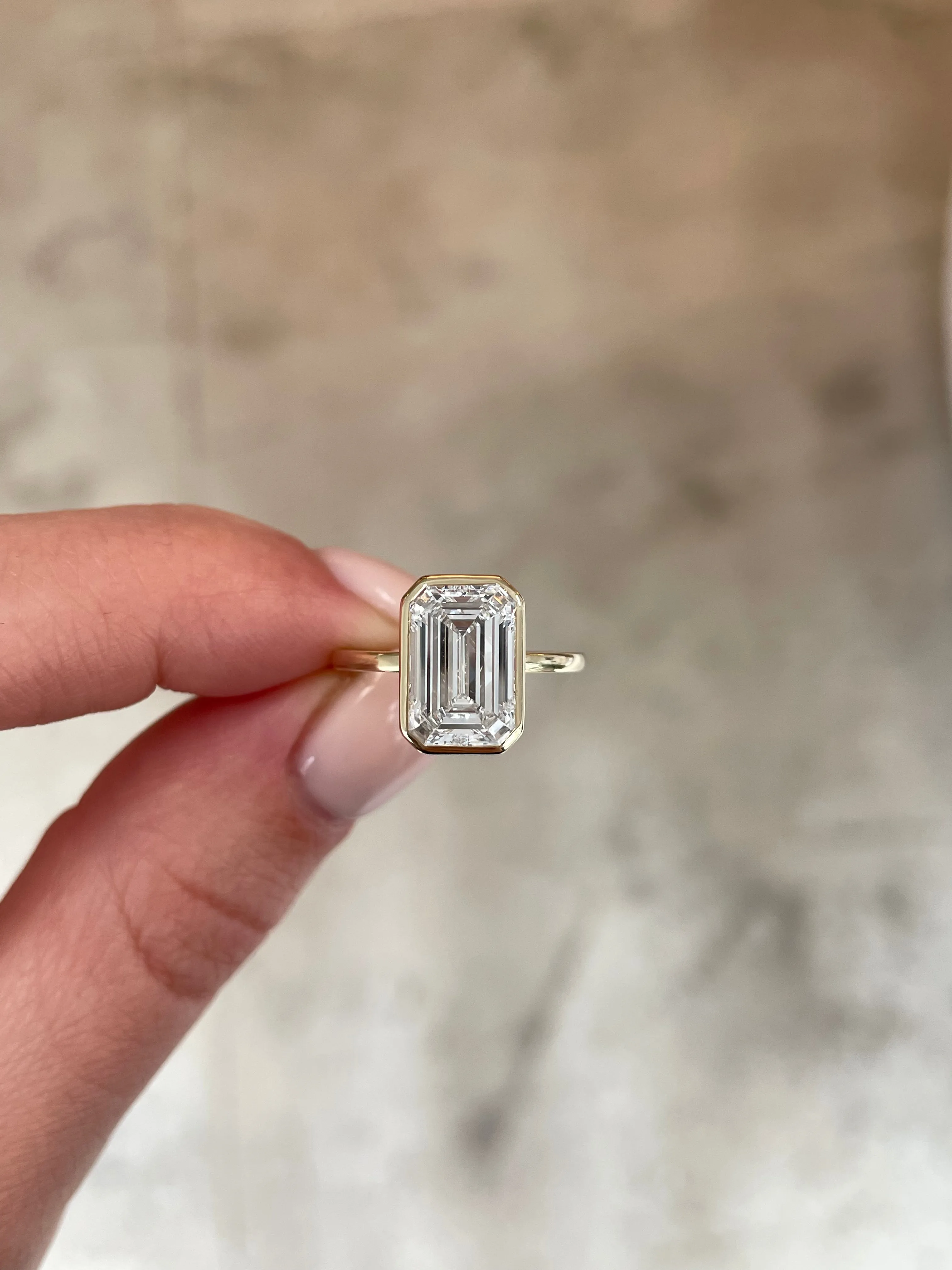 3.02 Lab Grown Emerald Whisper Thin® Bezel