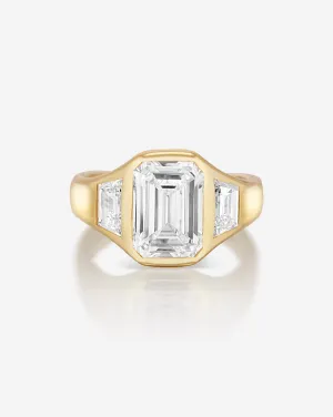 3.03 Lab Grown Emerald Trinity Bezel