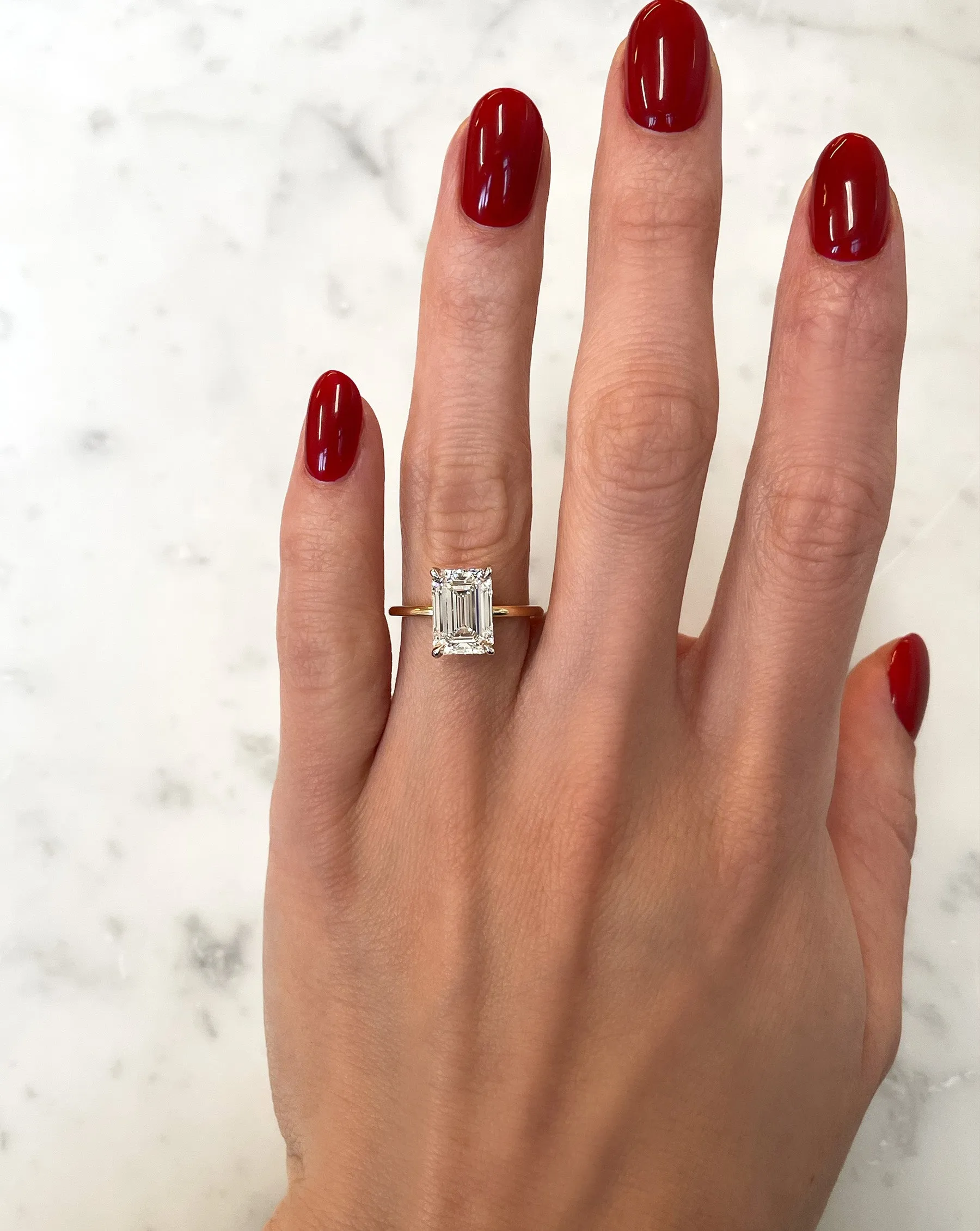 3.09 Lab Grown Emerald Whisper Thin® Hidden Halo