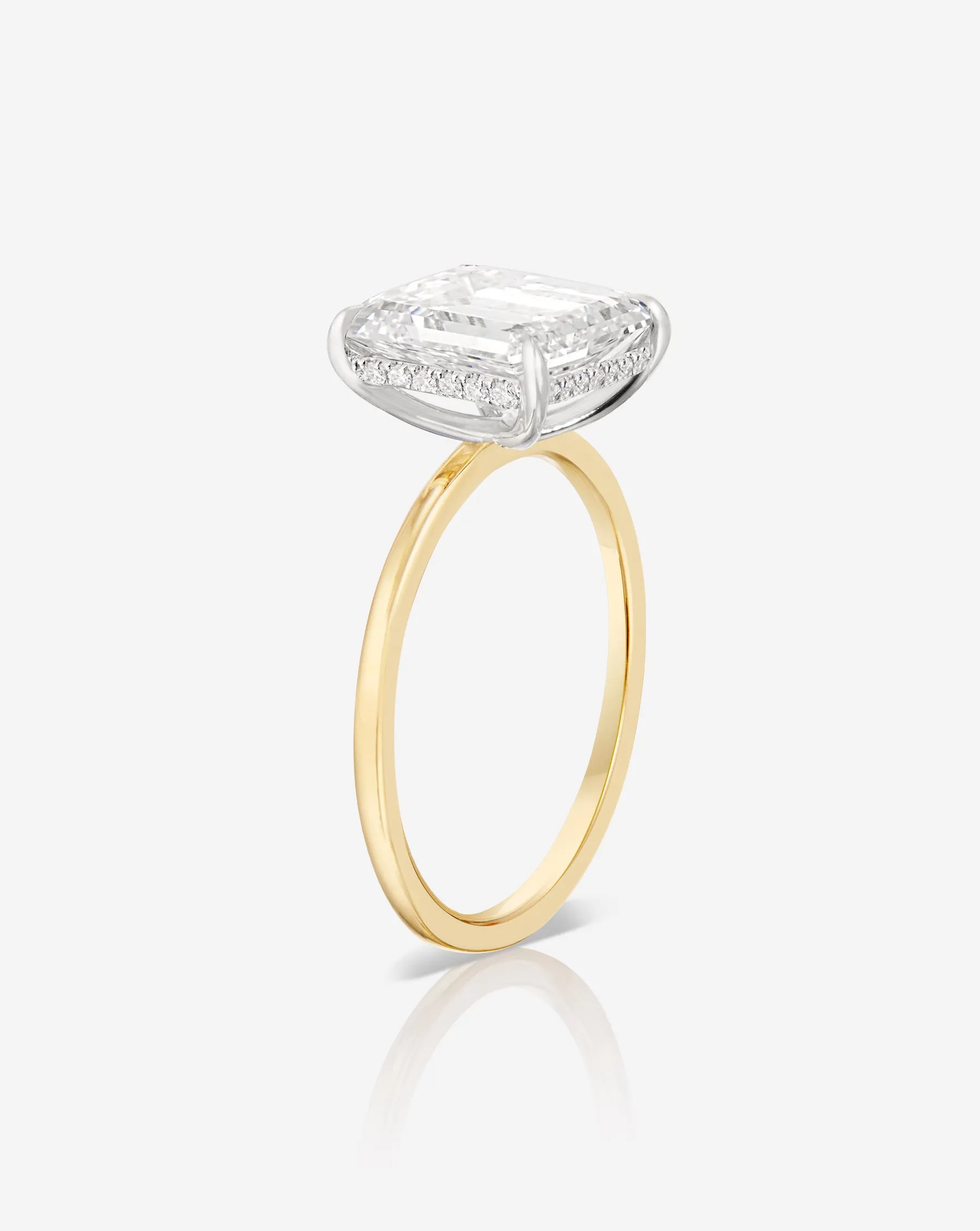 3.09 Lab Grown Emerald Whisper Thin® Hidden Halo
