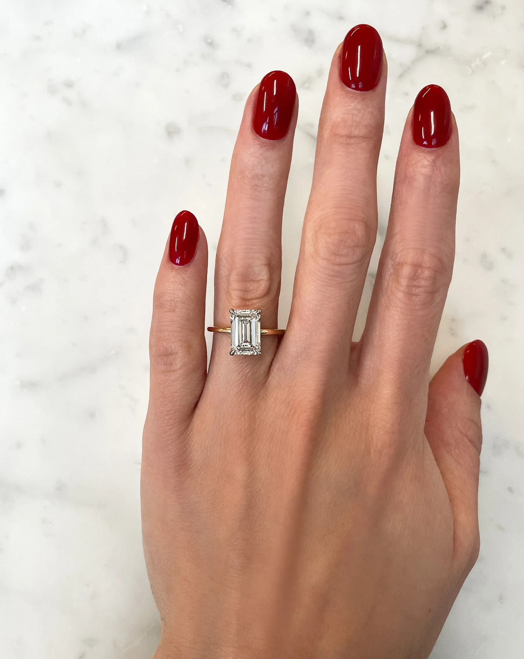 3.25 Lab Grown Emerald Whisper Thin® Hidden Halo