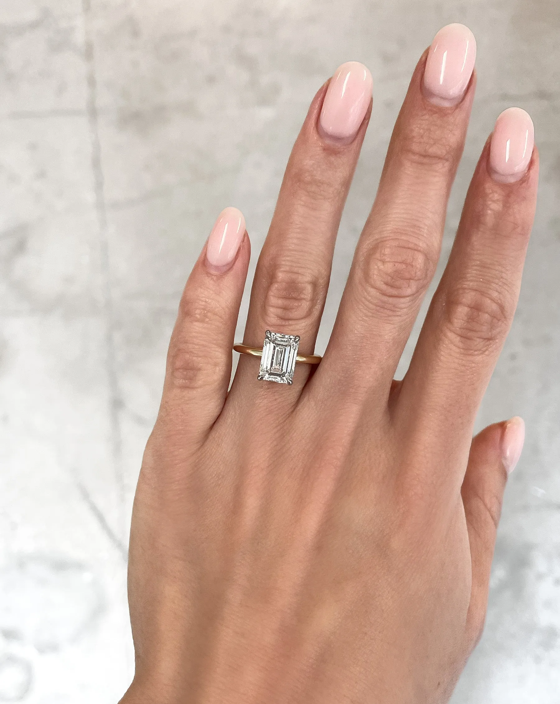 3.42 Lab Grown Emerald Cloud Solitaire Hidden Halo