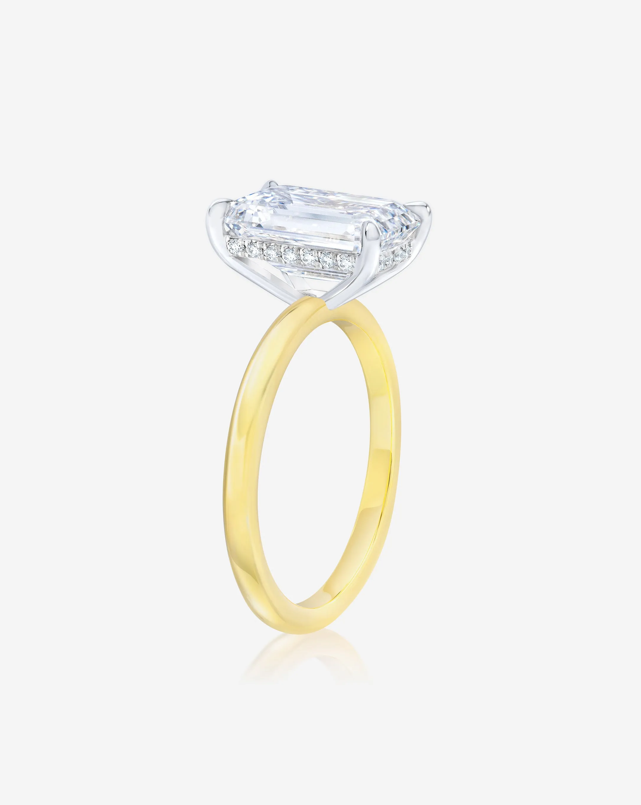 3.42 Lab Grown Emerald Cloud Solitaire Hidden Halo