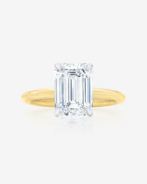 3.42 Lab Grown Emerald Cloud Solitaire Hidden Halo