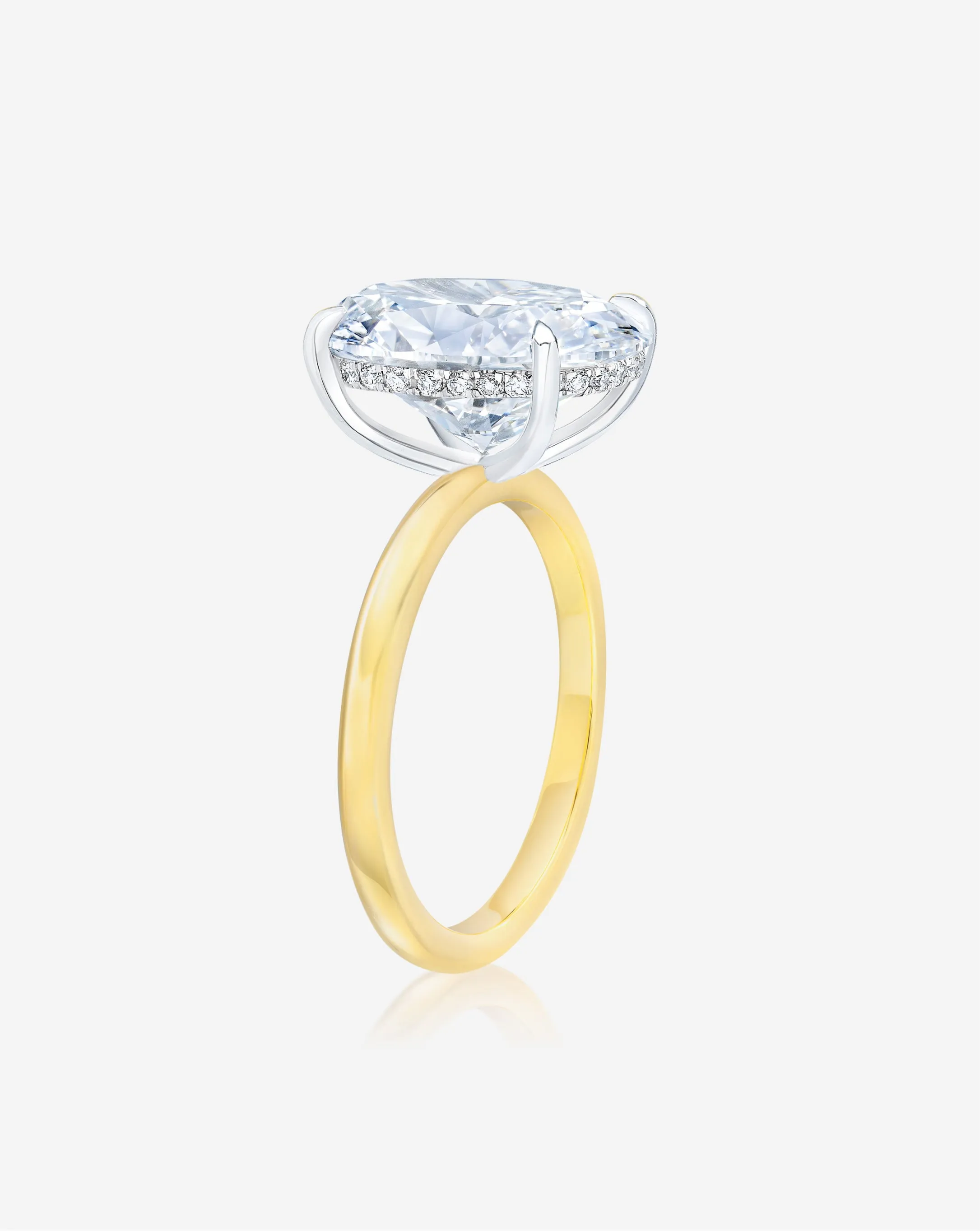 3.52 Lab Grown Oval Cloud Solitaire Hidden Halo