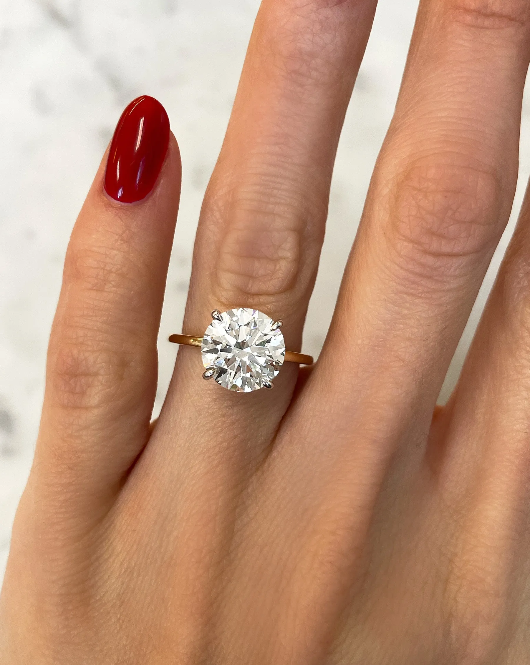 3.58 Lab Grown Round Brilliant Whisper Thin® Hidden Halo