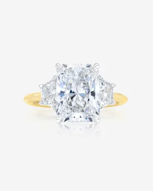3.64 Lab Grown Radiant Whisper Thin® Three Stone with Trapezoids