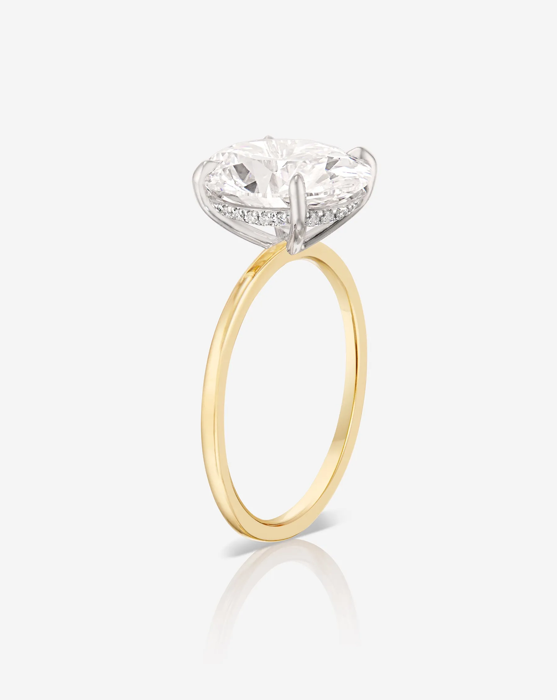 3.67 Lab Grown Oval Whisper Thin® Hidden Halo