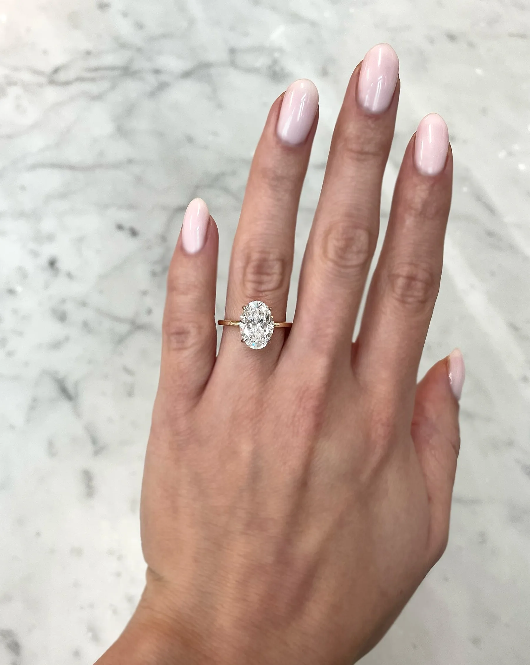 3.67 Lab Grown Oval Whisper Thin® Hidden Halo