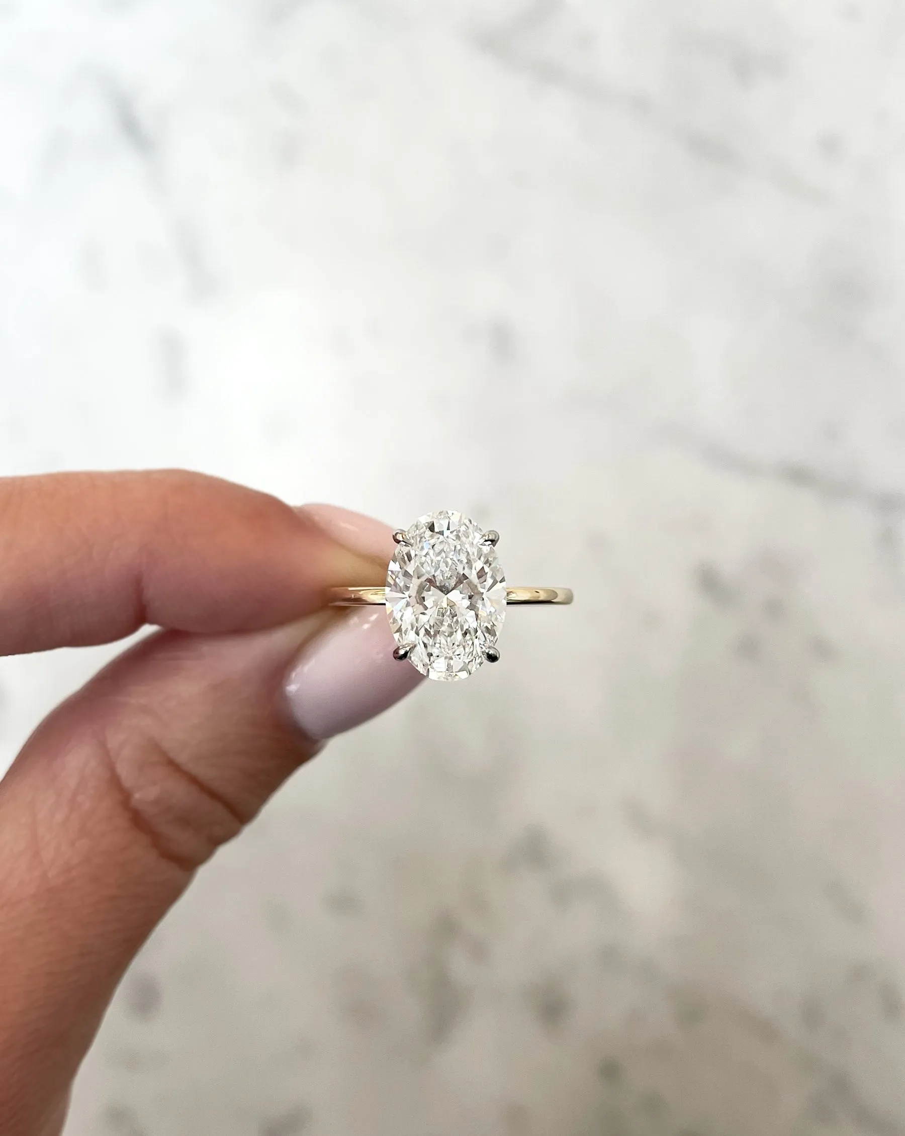 3.67 Lab Grown Oval Whisper Thin® Hidden Halo