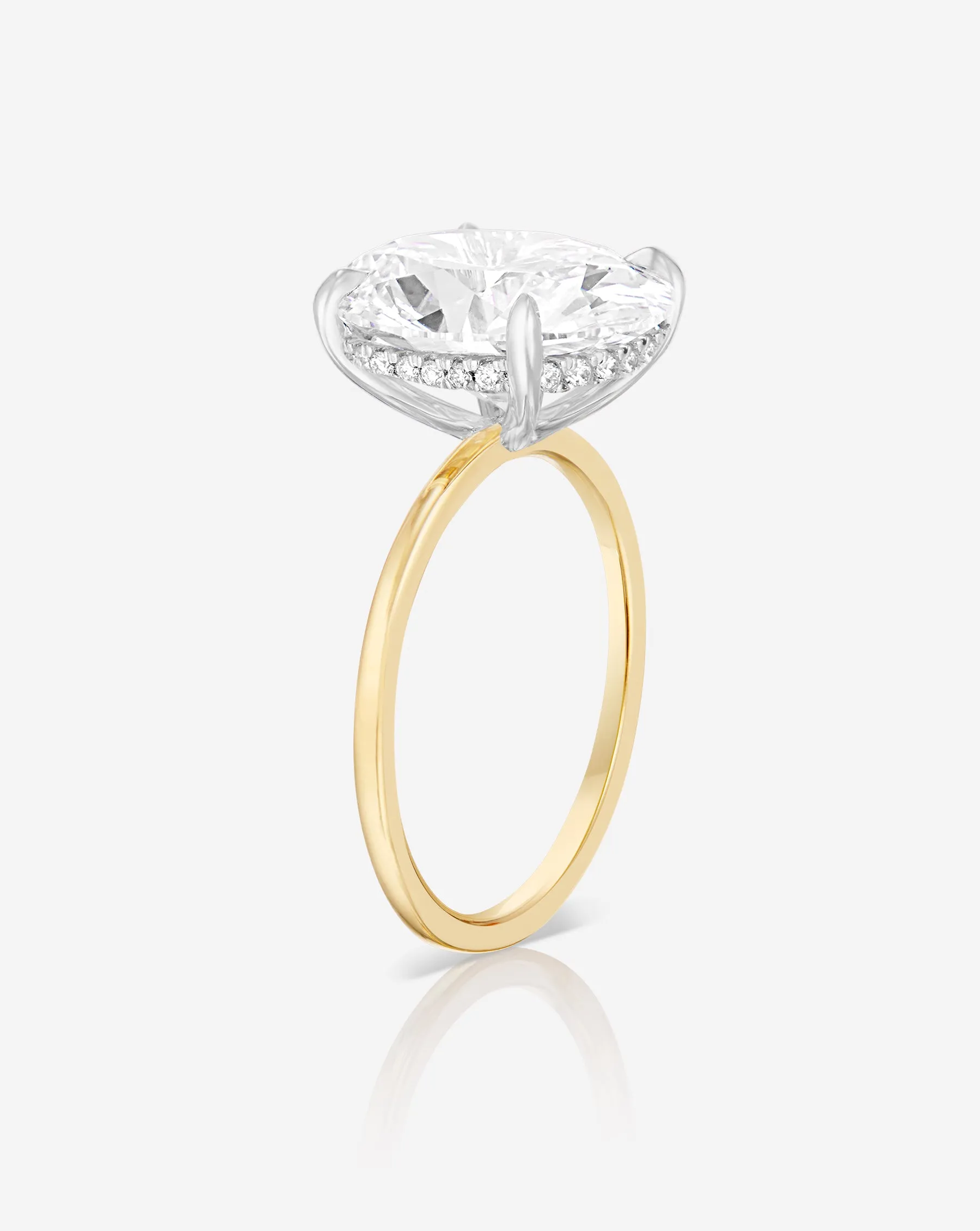 3.71 Lab Grown Oval Whisper Thin® Hidden Halo