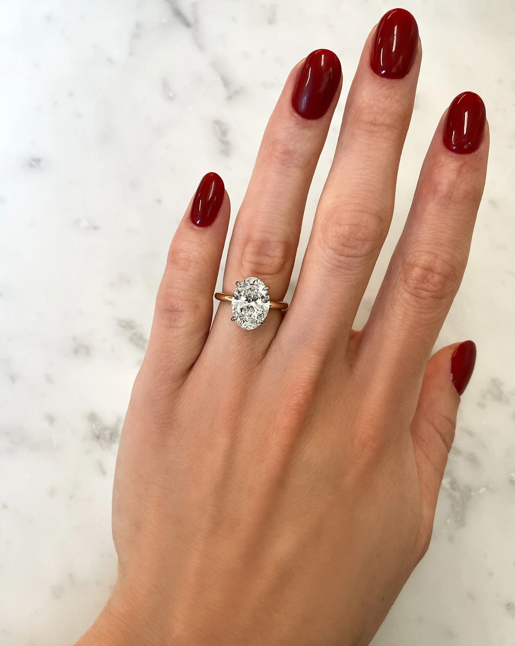 3.81 Lab Grown Oval Cloud Solitaire