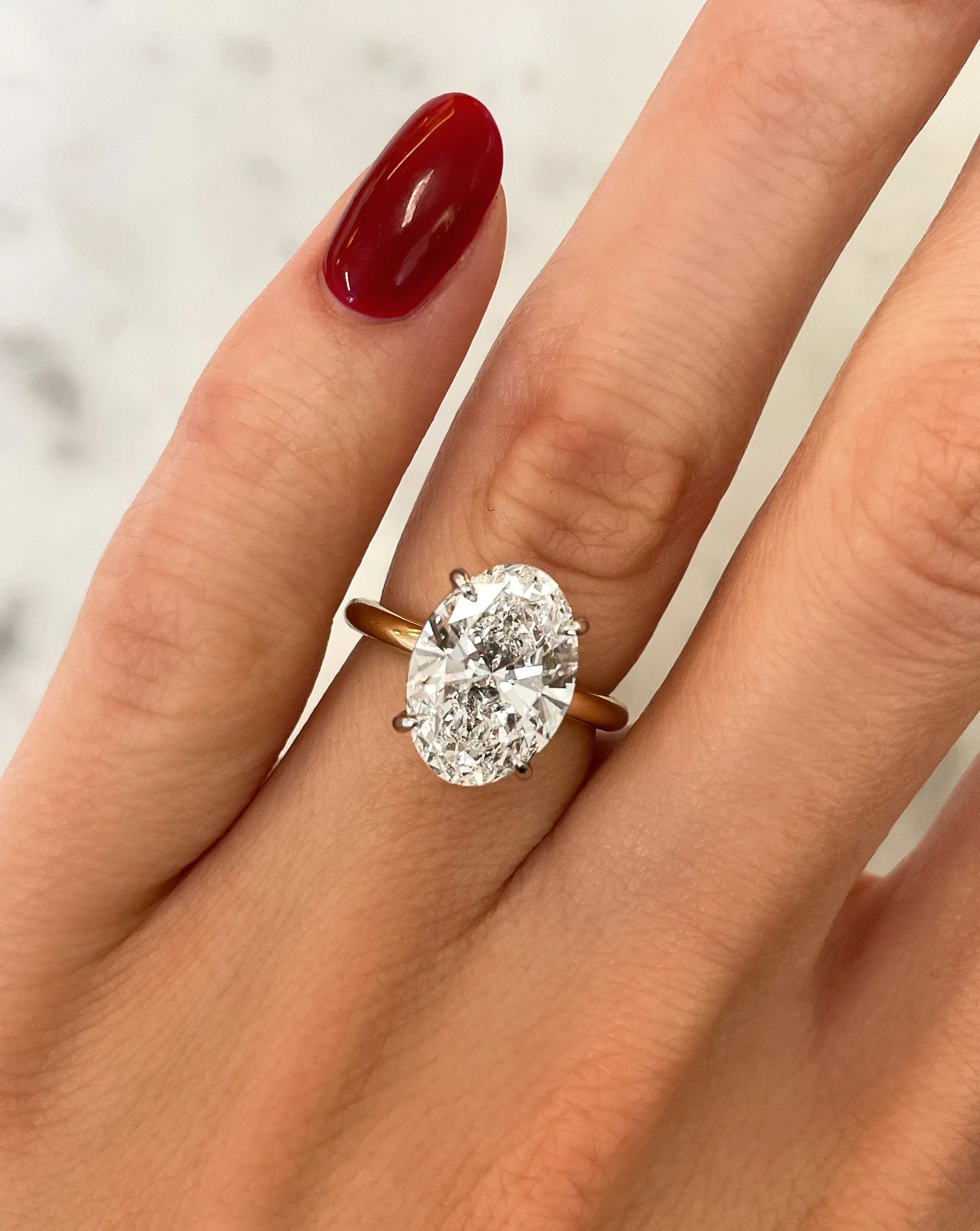 3.81 Lab Grown Oval Cloud Solitaire
