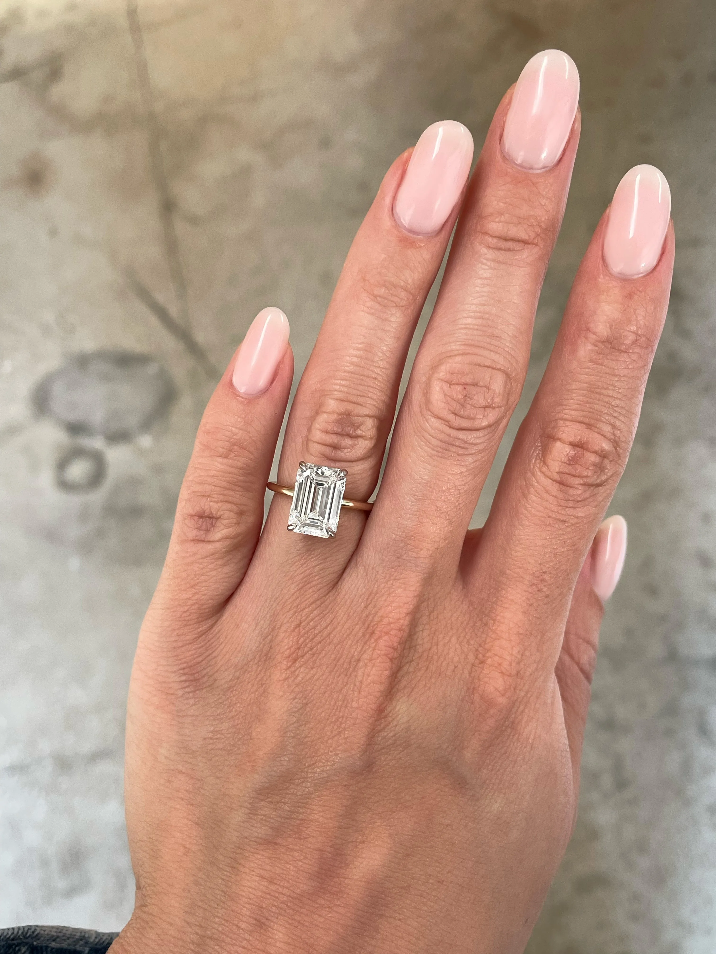 4.02 Lab Grown Emerald Whisper Thin® Hidden Halo