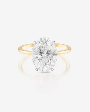 4.02 Lab Grown Oval Whisper Thin® Hidden Halo