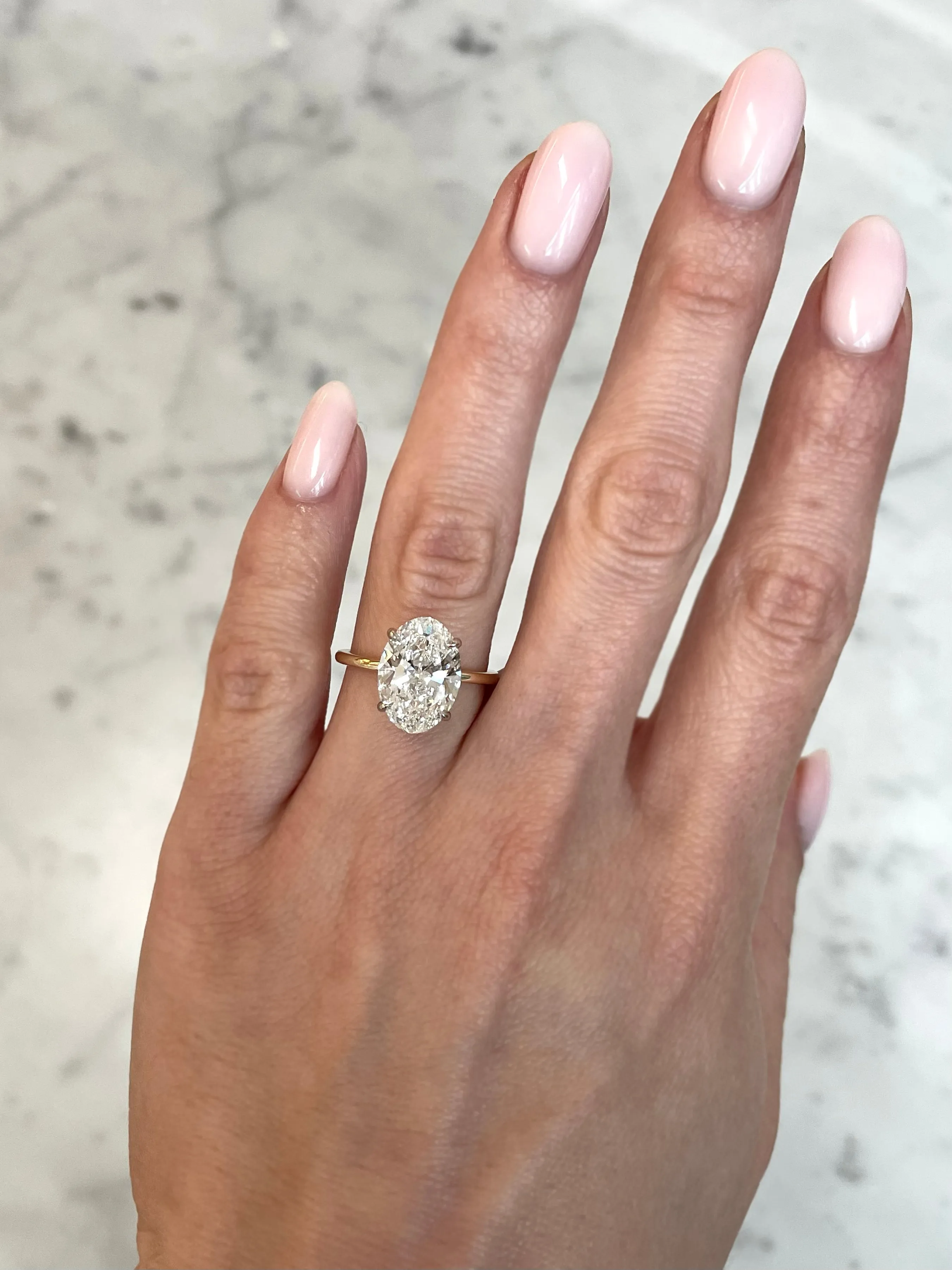 4.02 Lab Grown Oval Whisper Thin® Hidden Halo