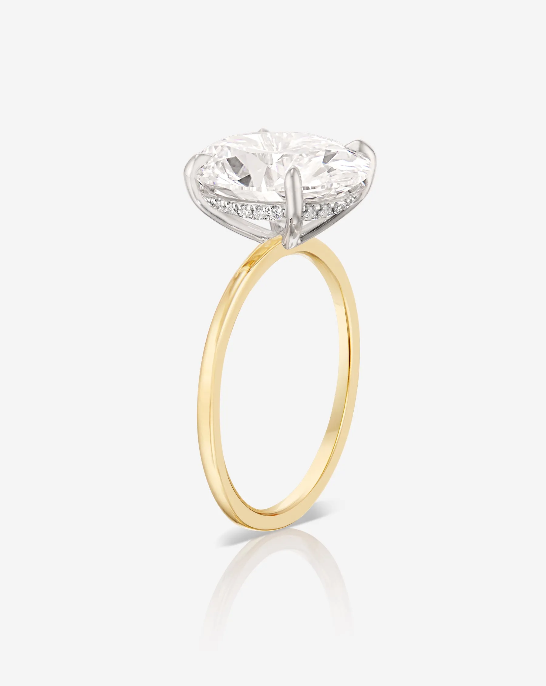 4.02 Lab Grown Oval Whisper Thin® Hidden Halo