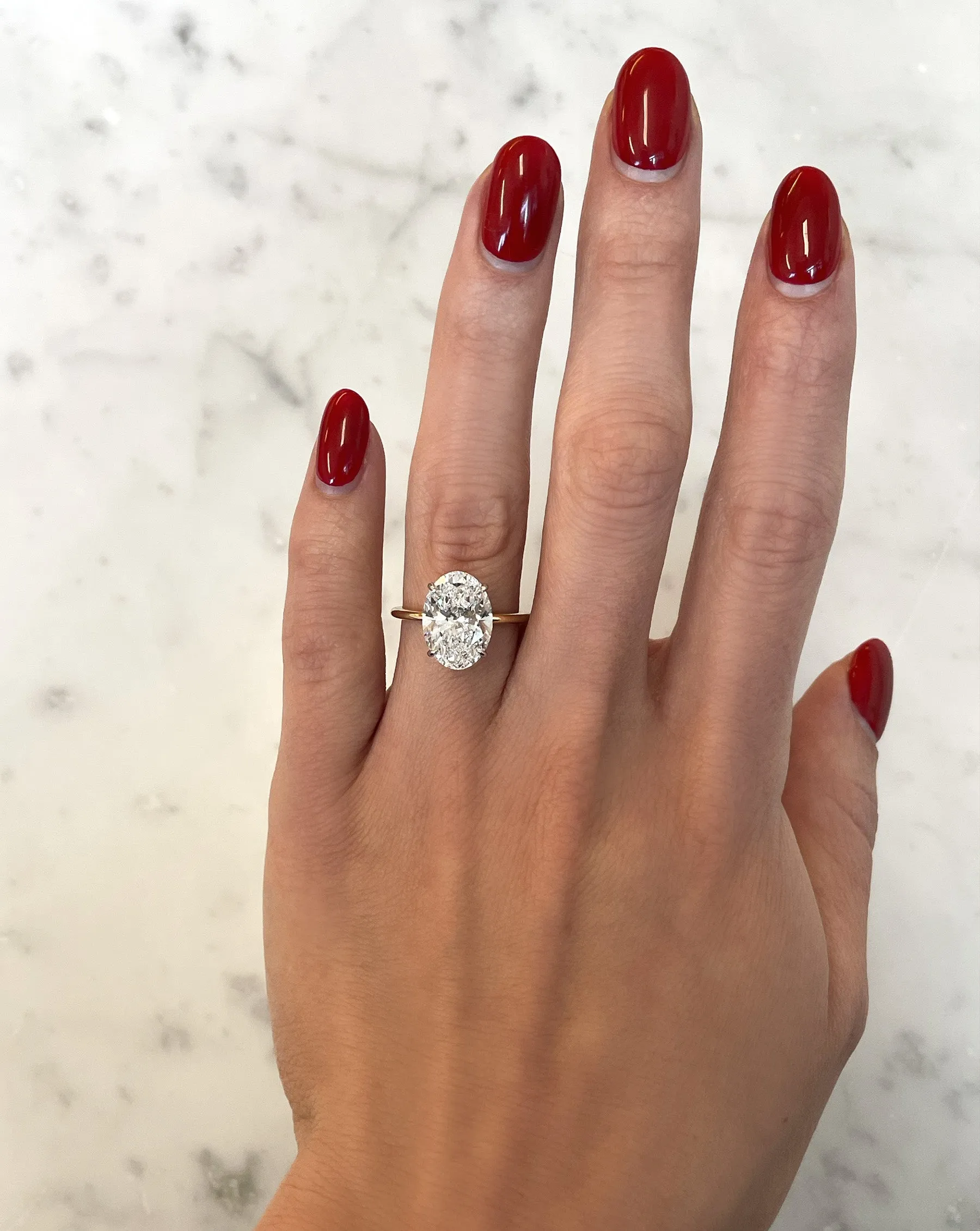 4.10 Lab Grown Oval Whisper Thin® Hidden Halo