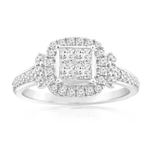 4/5 Carat Diamond Cushion Shape Engagement Ring in 14ct White Gold