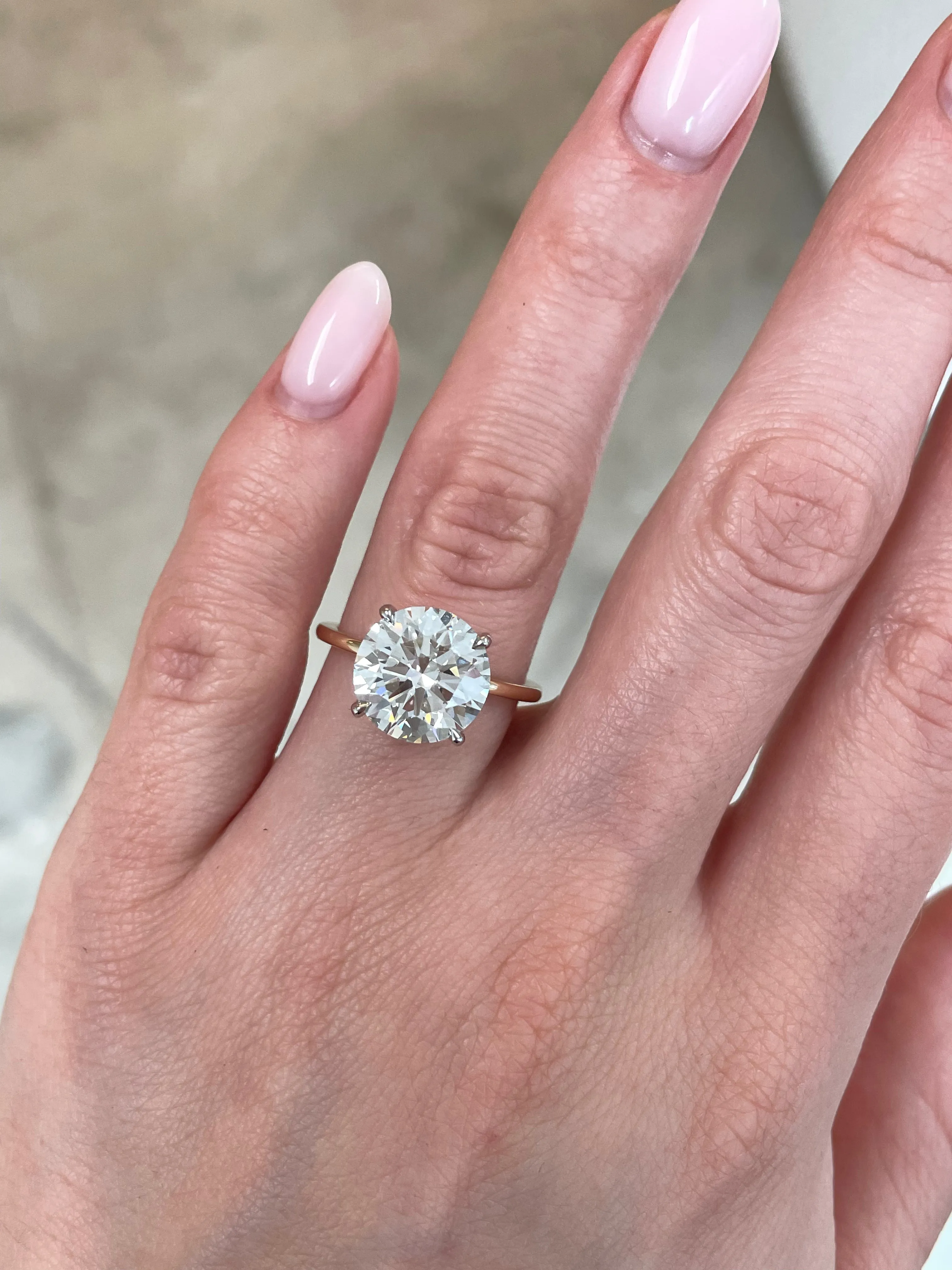 4.53 Lab Grown Round Brilliant Whisper Thin® Hidden Halo