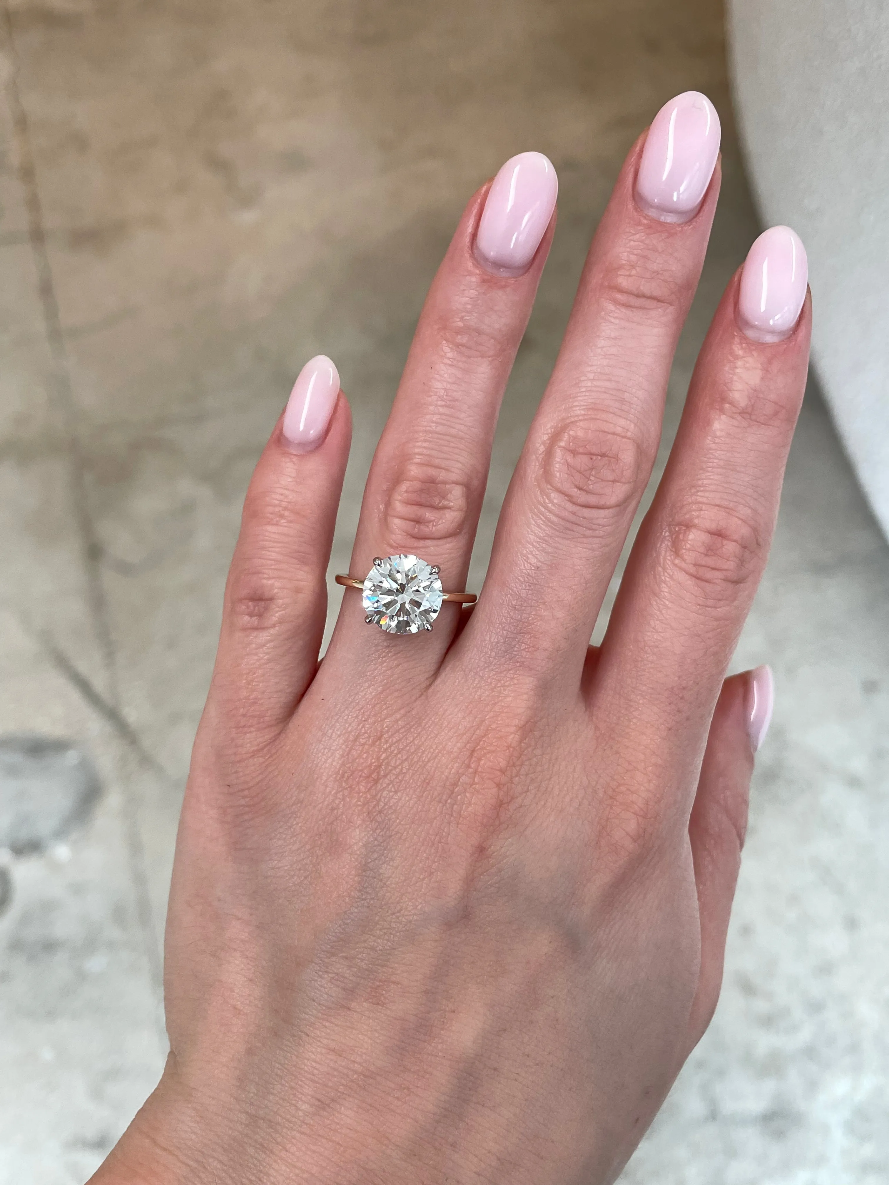 4.53 Lab Grown Round Brilliant Whisper Thin® Hidden Halo