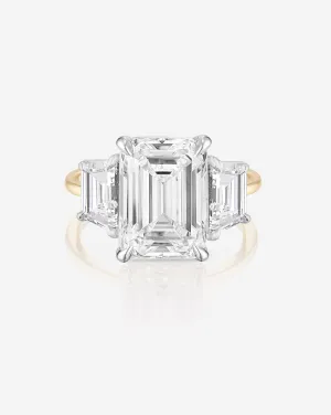 5.02 Emerald Whisper Thin® Three Stone With Trapezoids
