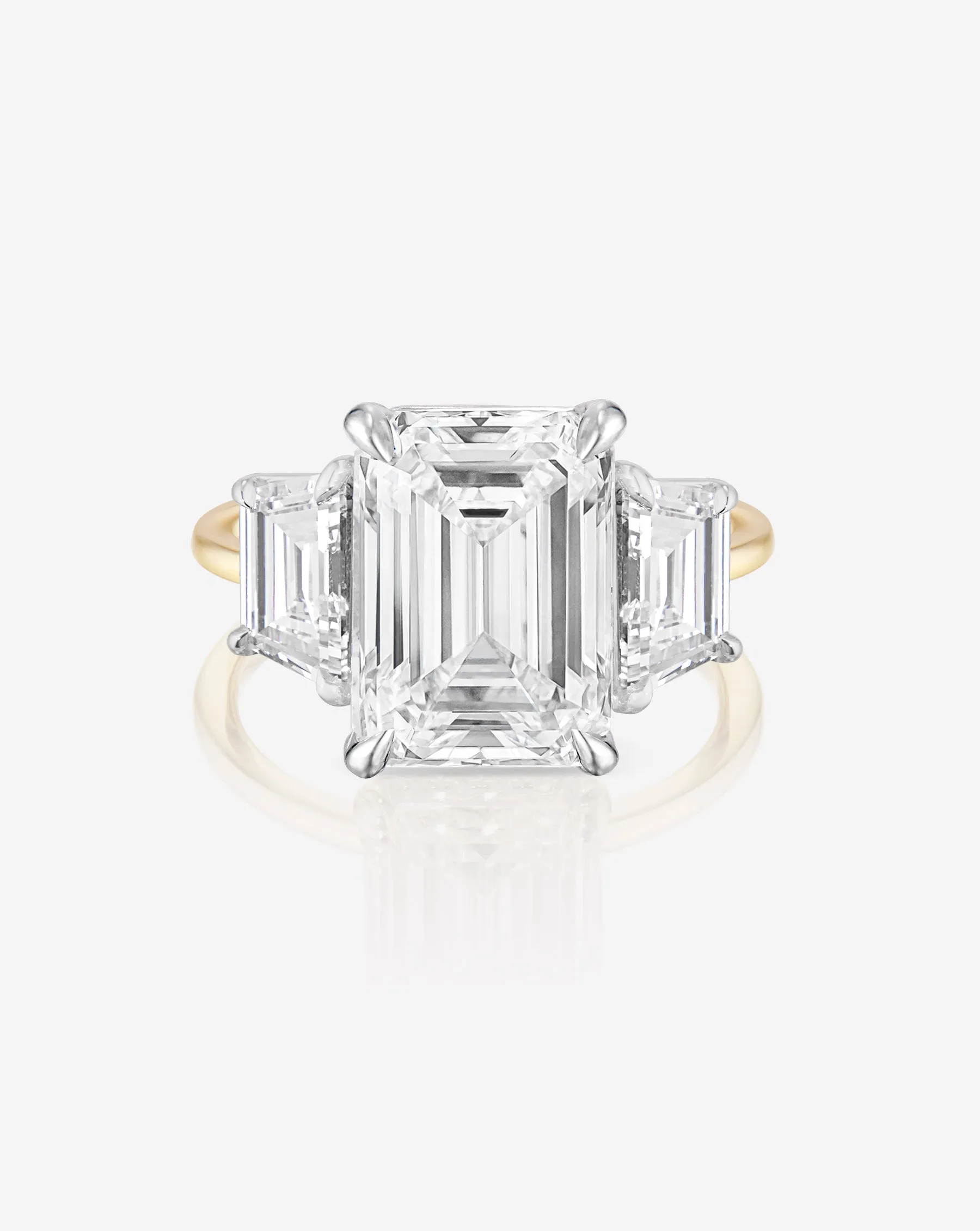 5.02 Emerald Whisper Thin® Three Stone With Trapezoids