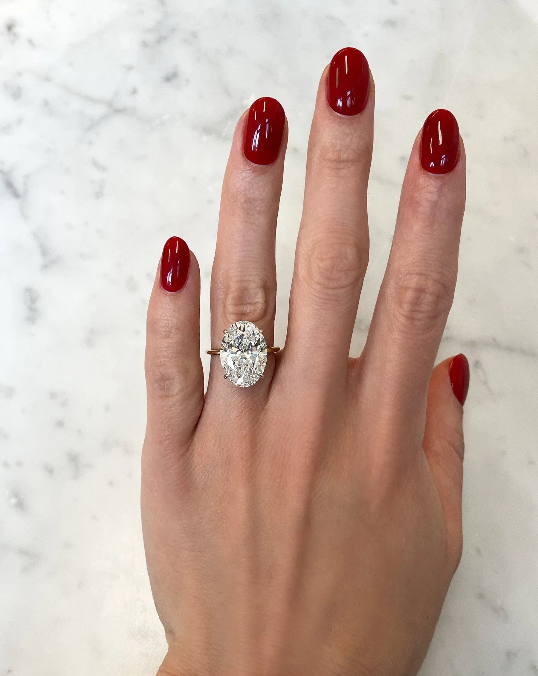 7.70 Lab Grown Oval Whisper Thin® Hidden Halo